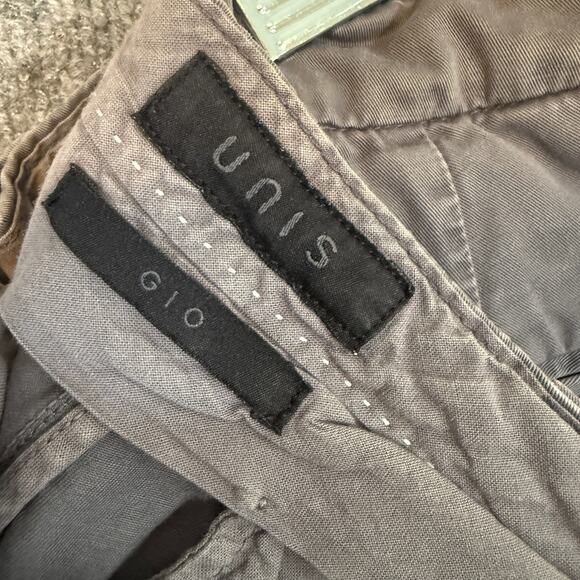 Unis Gio Pants Mens 31x30 Gray Chino Slim Straight Leg Casual Button Fly - Picture 11 of 12